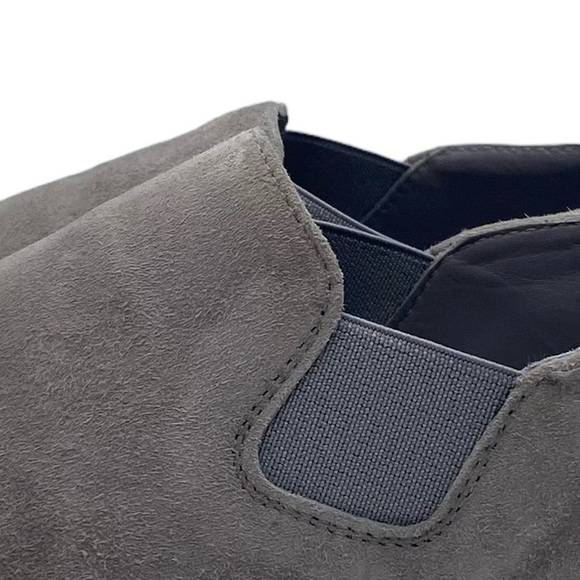 Vince Shoes Gray Leather Suede Slip On Flats Casual Italy Womens Cap Toe Sz 7.5 - Picture 2 of 8